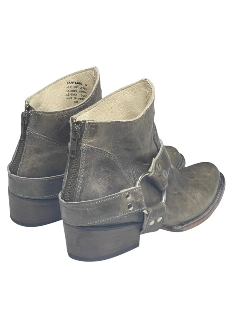 Freebird aso Free People 𖤐 Santiago Distressed Leather Booties Boots 𖤐 Taupe